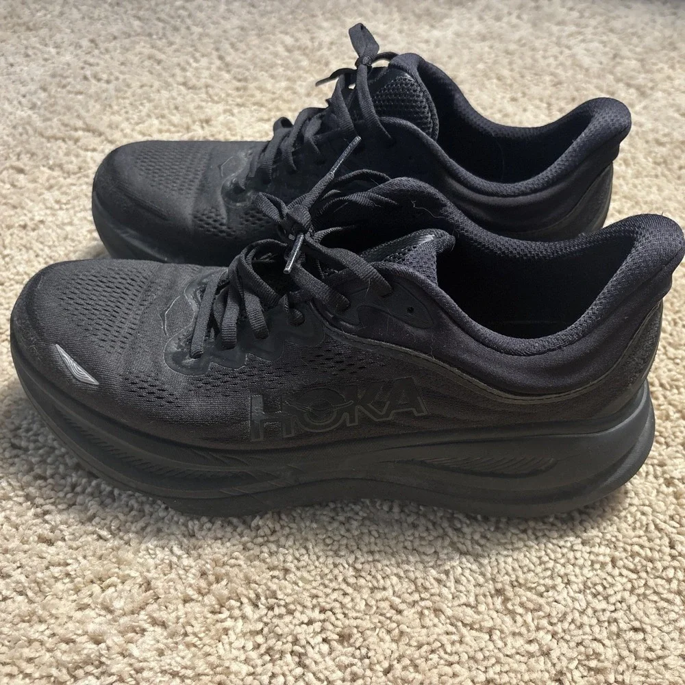 Hoka One One Bondi 9 Men's Size 10.5 D (Medium) Running Shoes Black